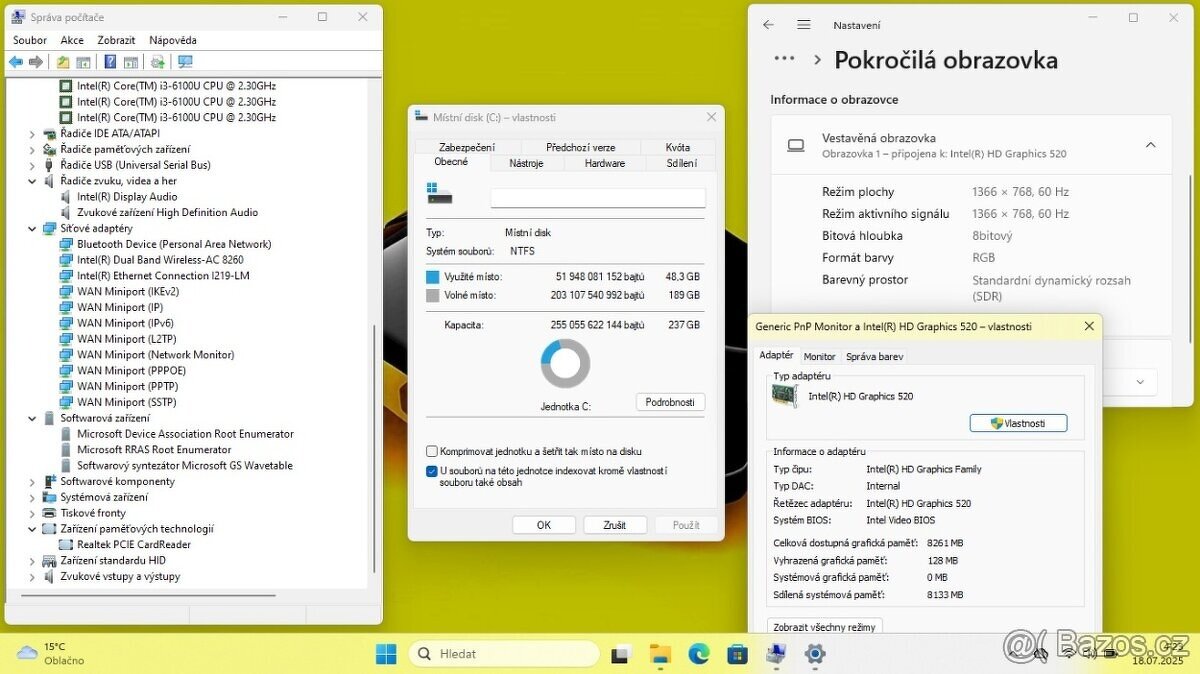 DELL LATITUDE E5570 /i3-6100/16GB/SSD256GB/WIN11/ZÁRUKA - 9