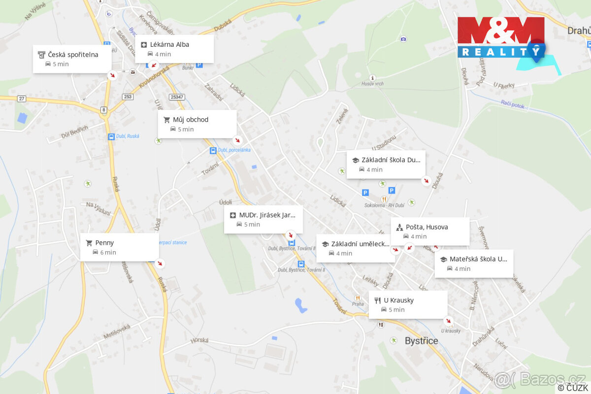 Prodej pozemku k bydlení, 6184 m², Dubí - 9