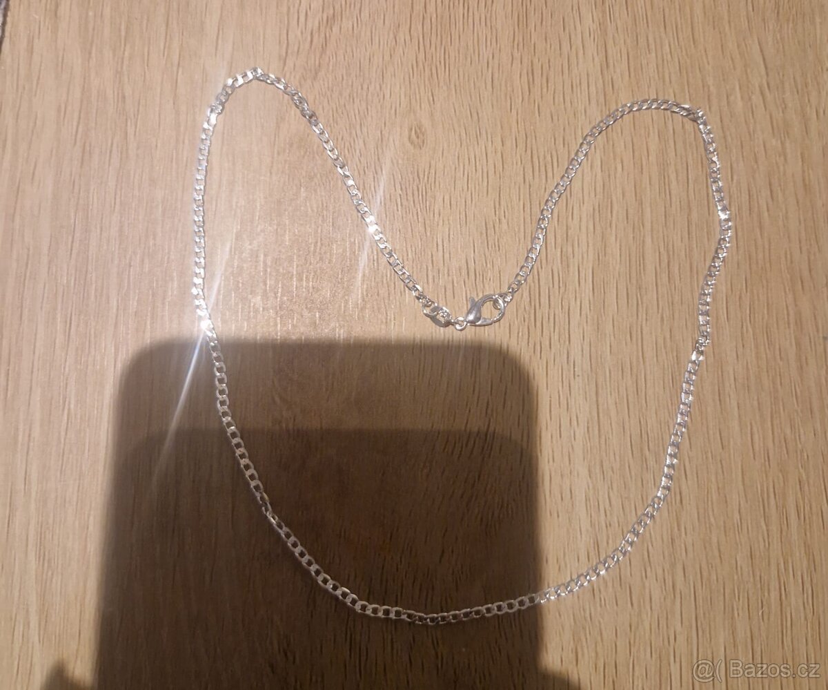 Nový dámský stříbrný řetízek na krk 925 náhrdelník kroucený - 9