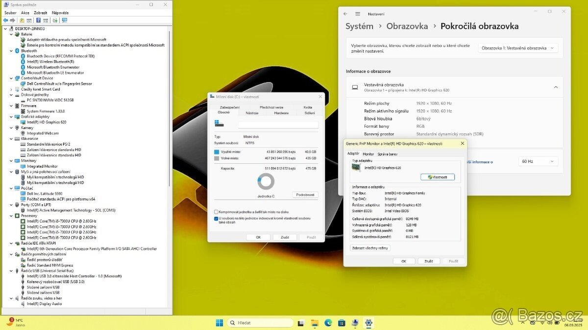 DELL LATITUDE E5590 /i5-7300/16GB/SSD512GB/WIN11/ZÁRUKA - 9