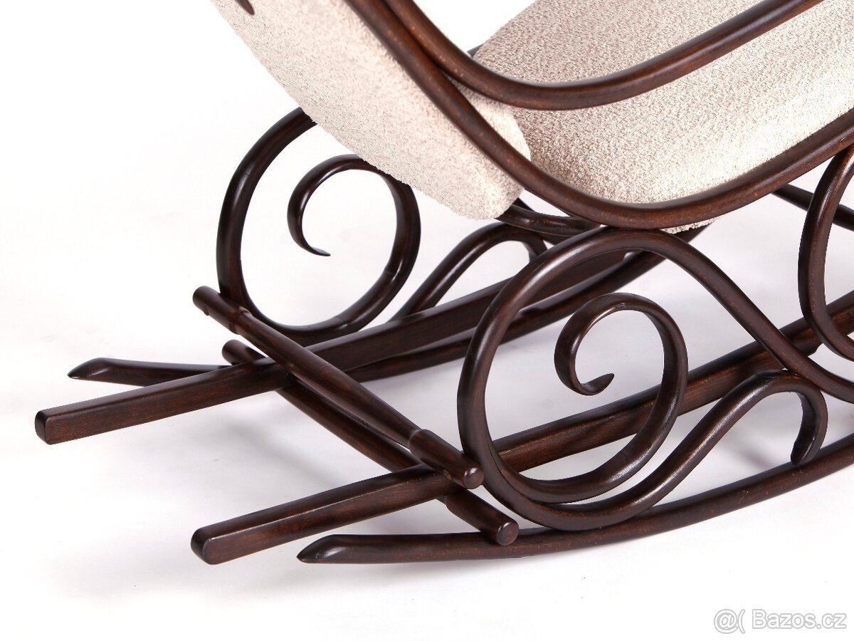Starožitné houpací křeslo THONET. - 9
