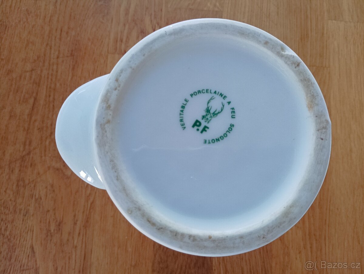 VINTAGE PORCELÁNOVÁ DÓZA NA OKURKY SOLOGNOTE FRANCIE - 9