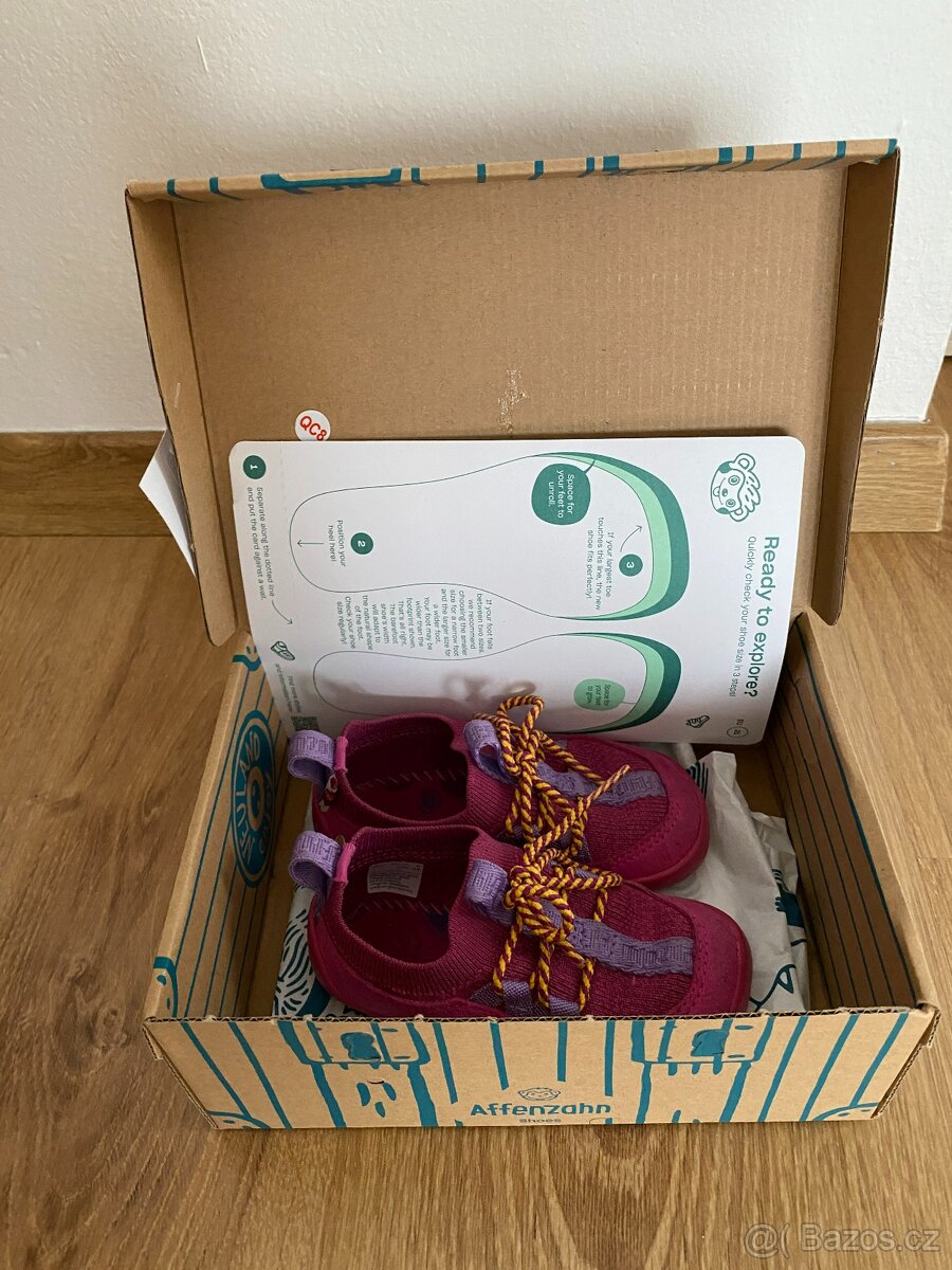 Barefoot tenisky Affenzahn - Baby Knit Walker Bird růžové ve - 9