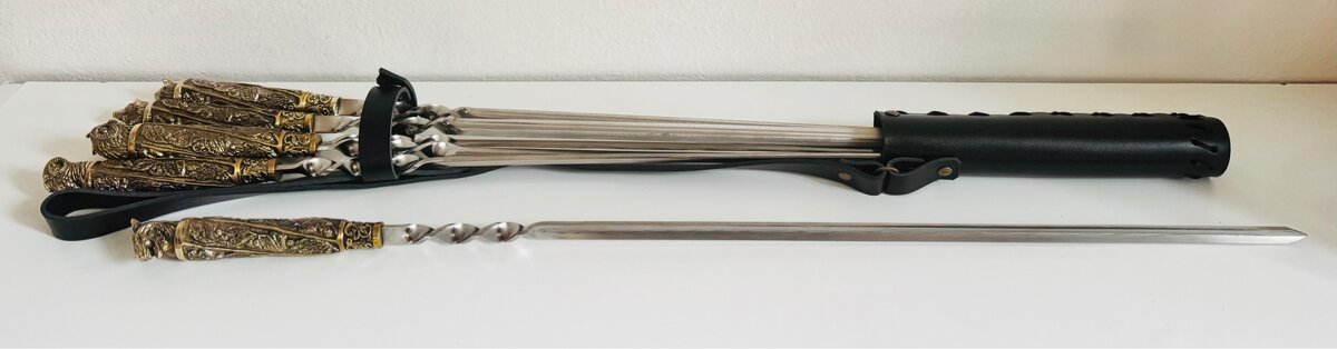 Dárková sada 6 jehel na špízy s bronzovými rukojeťmi - 9