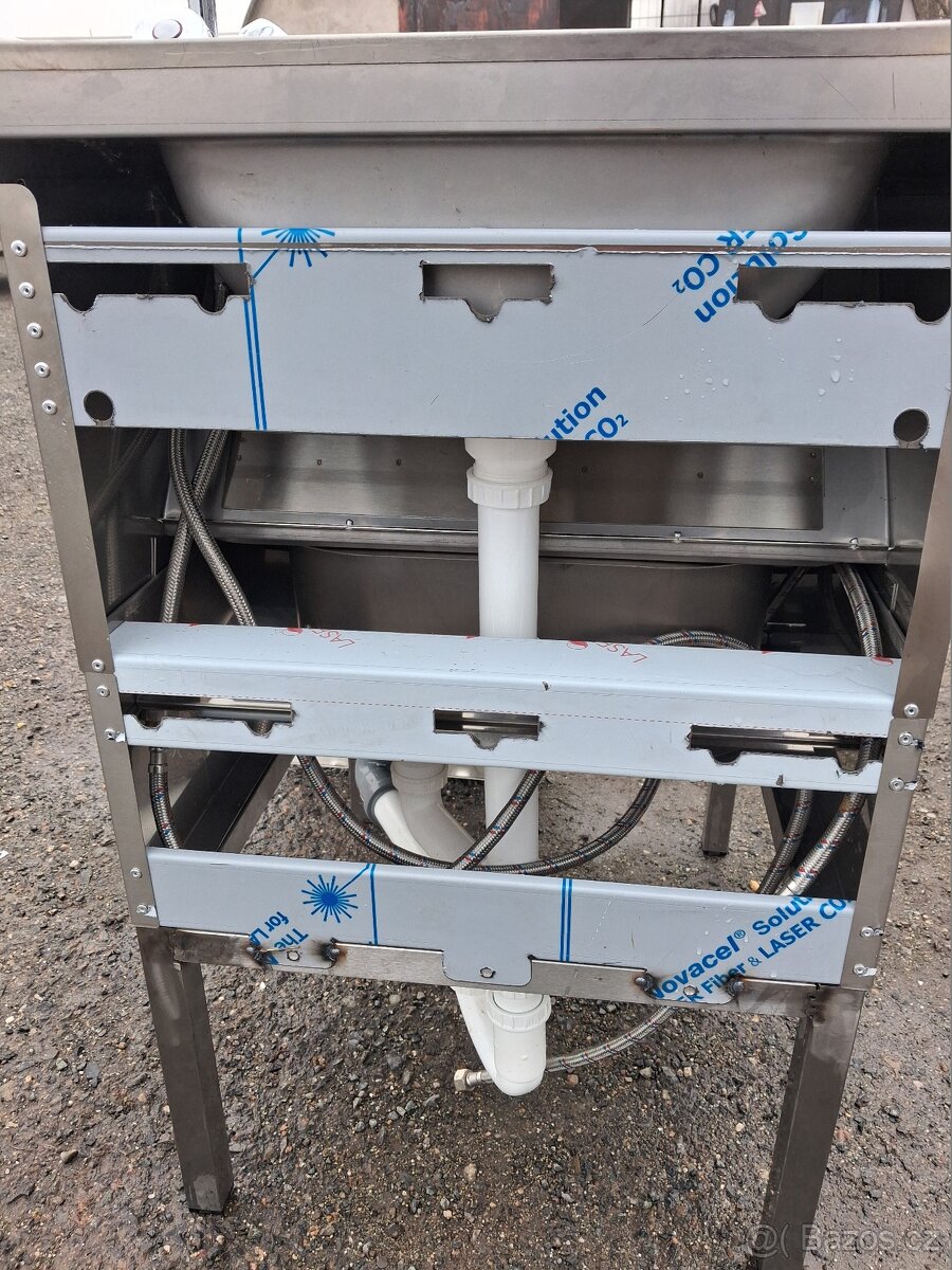 Nová nerezová výlevka s 2x umyvadlem 50x60x80 cm - 9