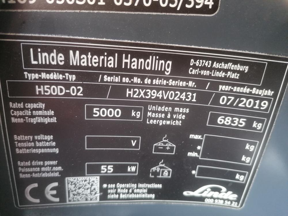 LINDE H50D-02 pozicionér+boční posuv + váha - 9
