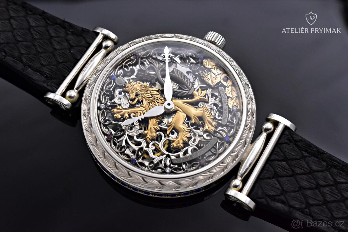 Stříbrné Skeletové Hodinky OMEGA "ČESKÝ LEV" 1922 - 9