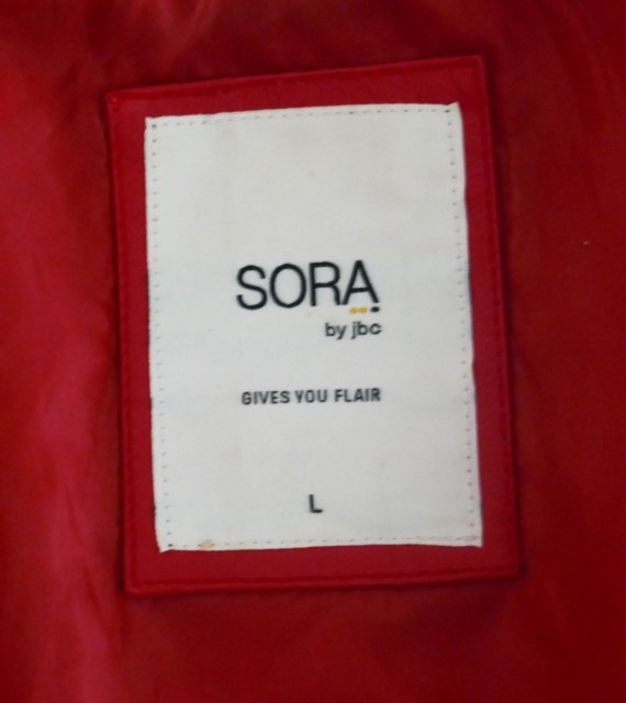 Červená bunda pravá kůže, vel. 38, zn. Sora - 9