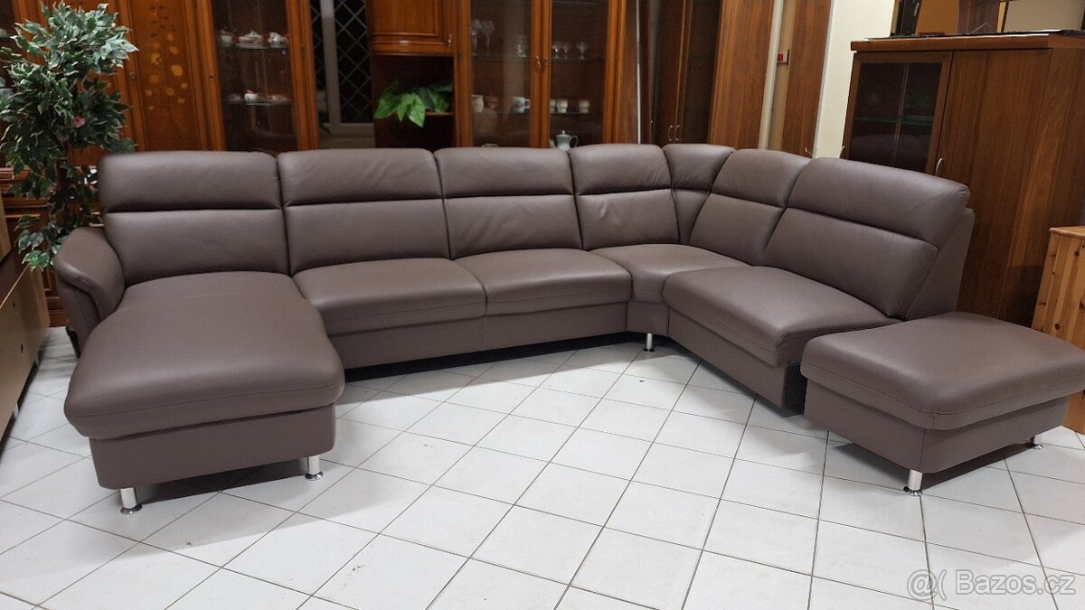 Kožená sedací souprava ve tvaru U - 9