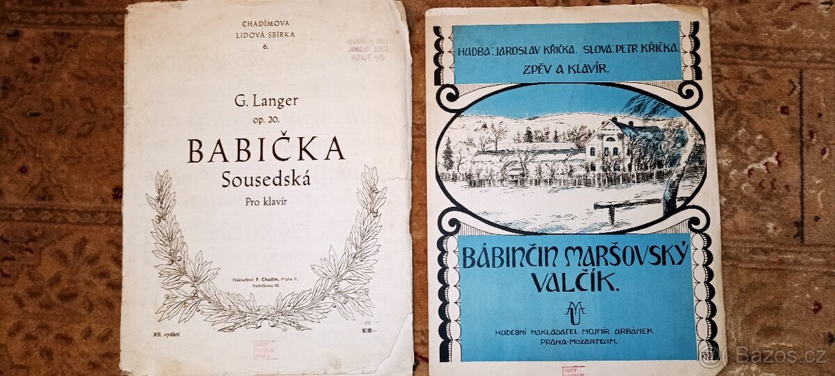 Staré noty pro klavír - Národní písně - 9