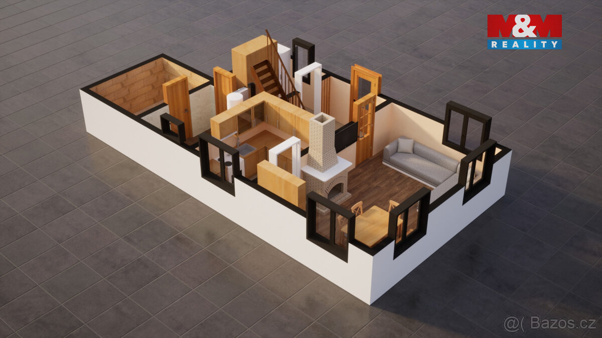 Prodej chalupy s pozemky 1266 m2 v Horním Prysku - 9