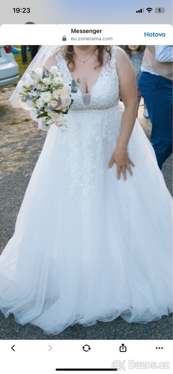 Svatební šaty s perličkami - 9