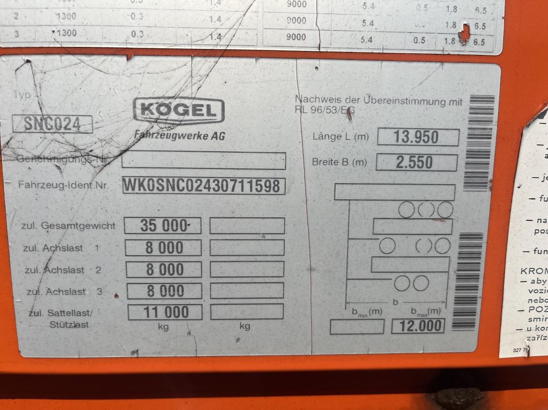 Kögel SNC0 24 P 90 910 X-MAXX MEGA BPW PLATO - 9