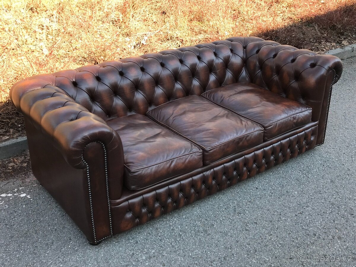 Chesterfield Anglický Originál Bytelná konstrukce - 9