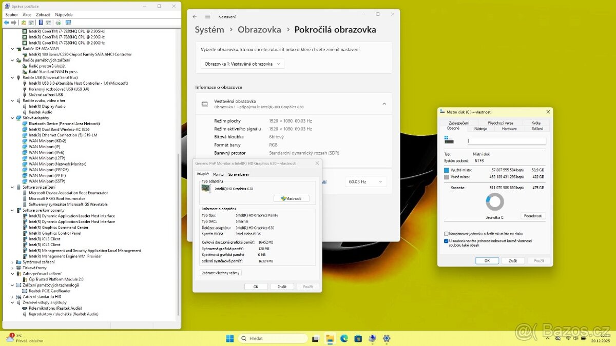 DELL 3520 /i7-7820/32GB/SSD512GB/NVIDIA/FULLHD/WIN11/ZÁRUKA - 9