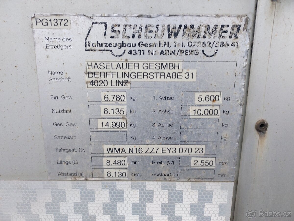 Valník - valníková nástavba 6,35m - 9