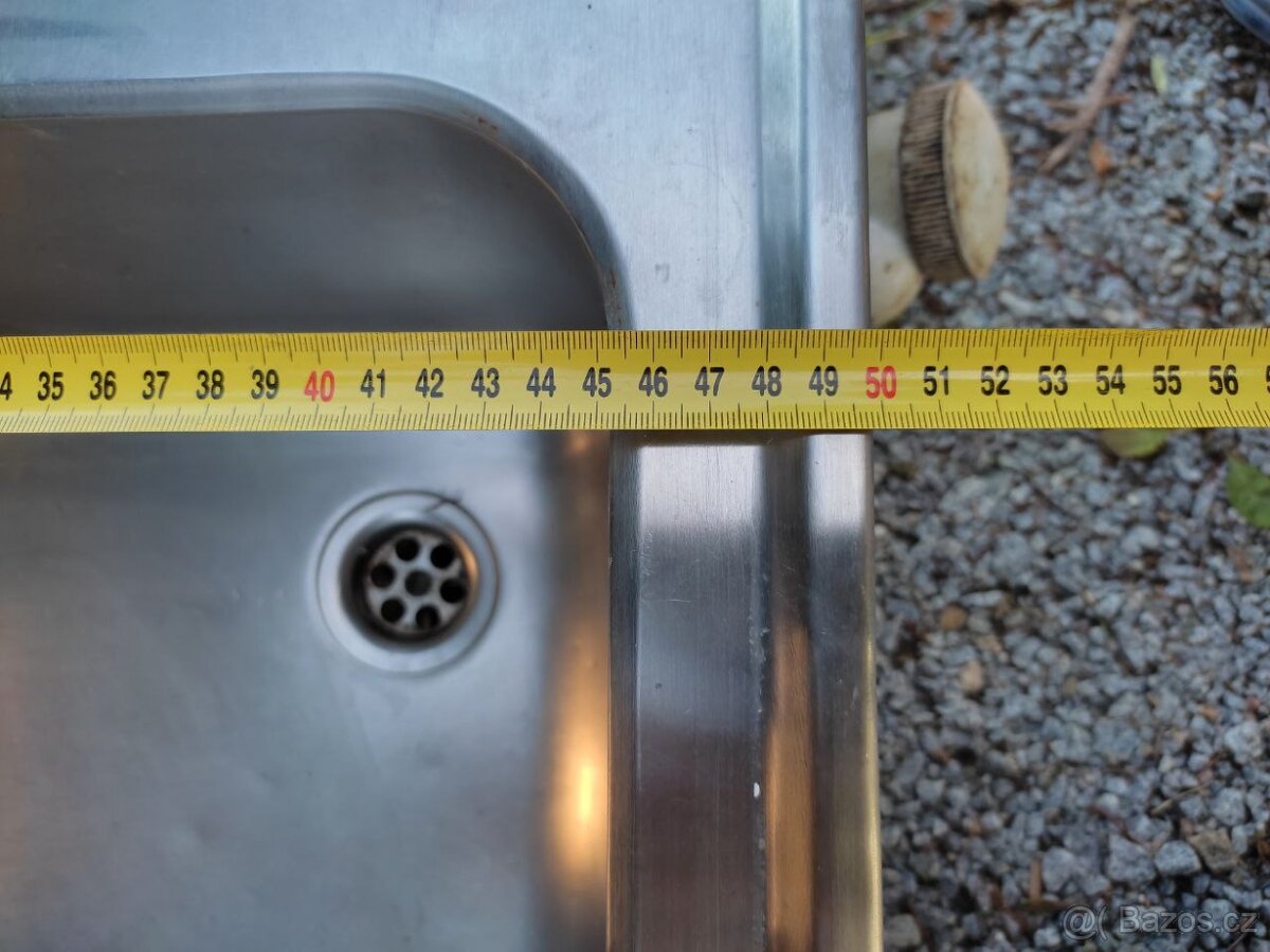 nerezový trojdřez, police na gastro nádoby, dvojdřez - 9