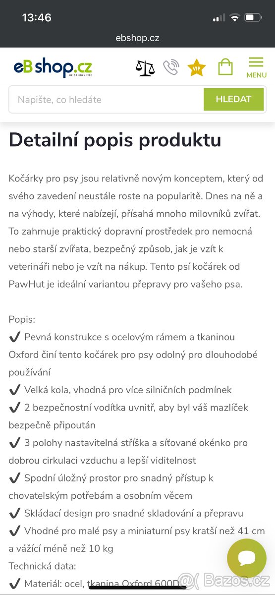 Kočár pro psa PawHut Quido černá + šedá - 9