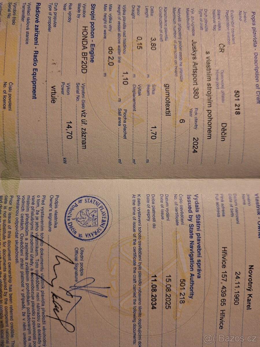 Prodám nafukovací člun rok starý, s motorem - 9