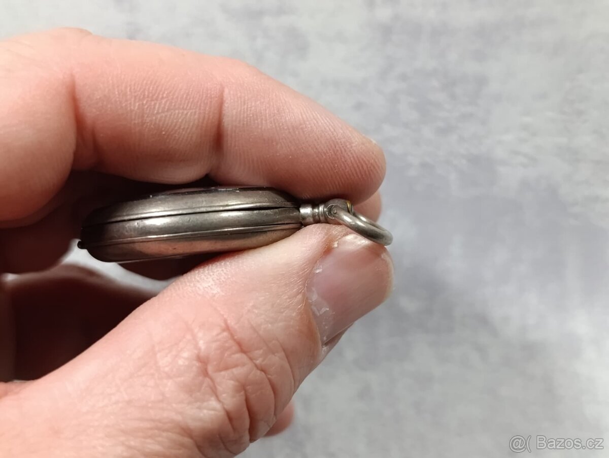 Stříbrné kapesní hodinky - kličovky, rok 1885 - 9