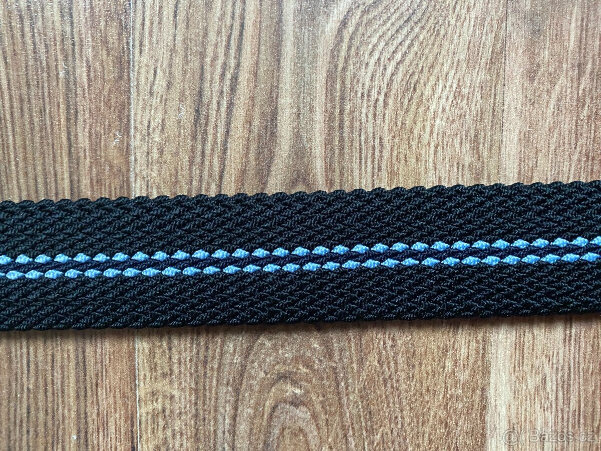 Nový pánský pružný opasek Bandi -L/XL, černý s modrými pruhy - 9