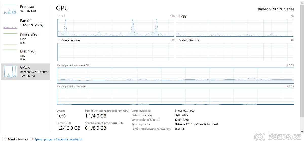 🖥️ Herní PC – RX 570, i5, 16GB RAM, SSD + HDD - 9