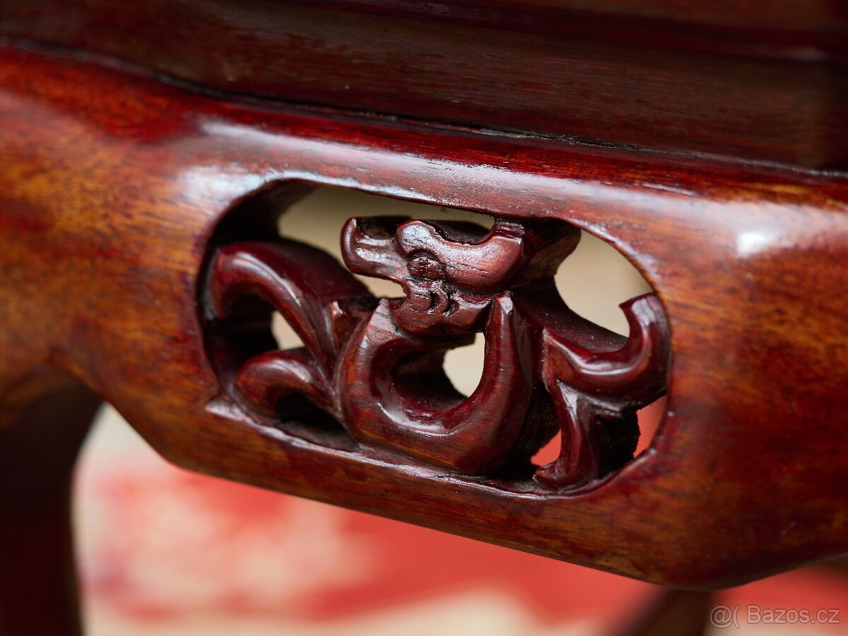 Čínské vyřezávané stolky – pár - 9