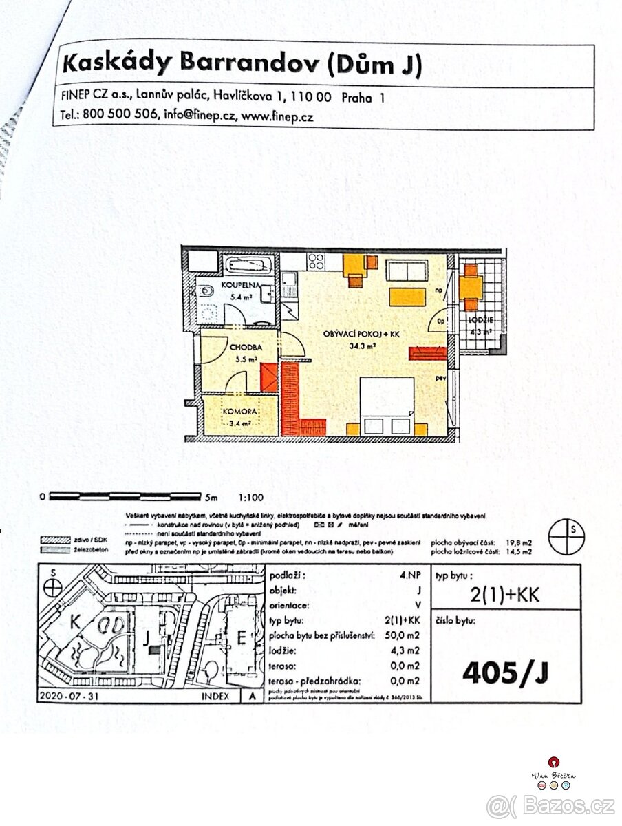 Prodej bytu 2+kk 50 m², Praha - Hlubočepy, ev.č. 00095 - 9