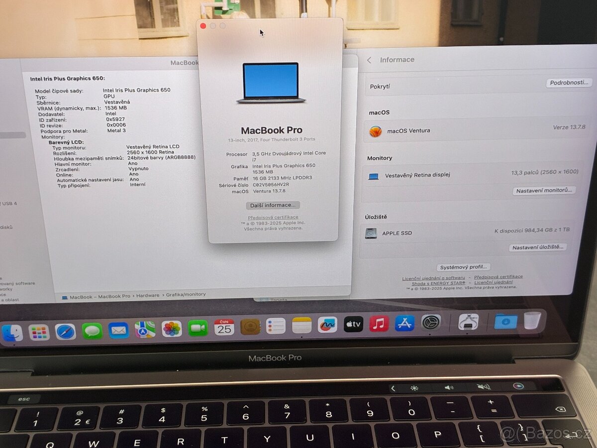 MacBook Pro 13'' 2017 / i7 / 16GB / 1TB SSD - DPH - 9