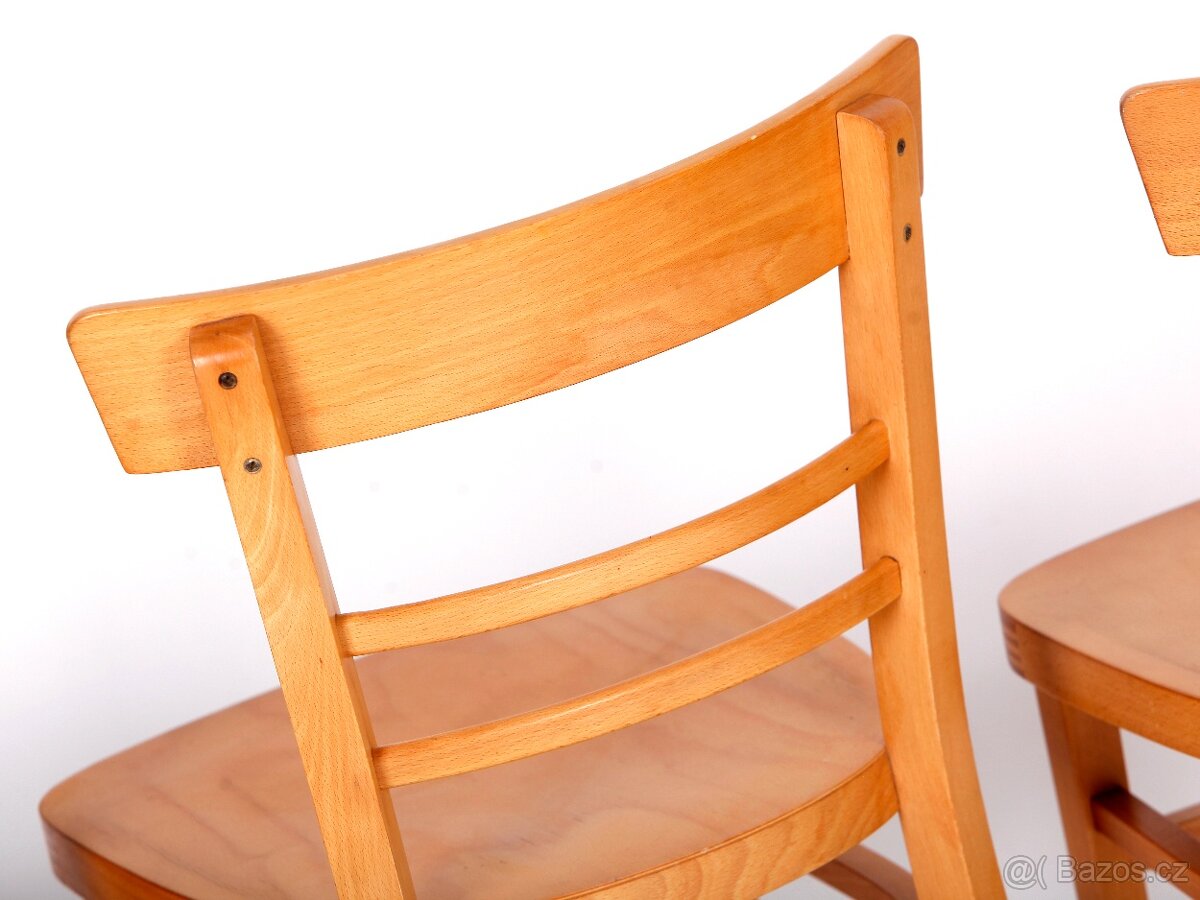 Zachovalé jídelní židle TON, 4 ks, buk. - 9