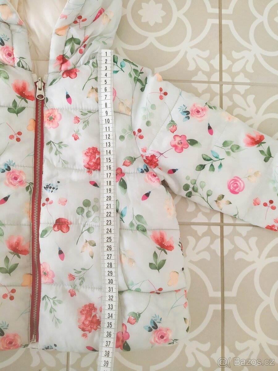 Kytičkovaná přechodová nádherná bunda Zara jarní jaro 92 - 9