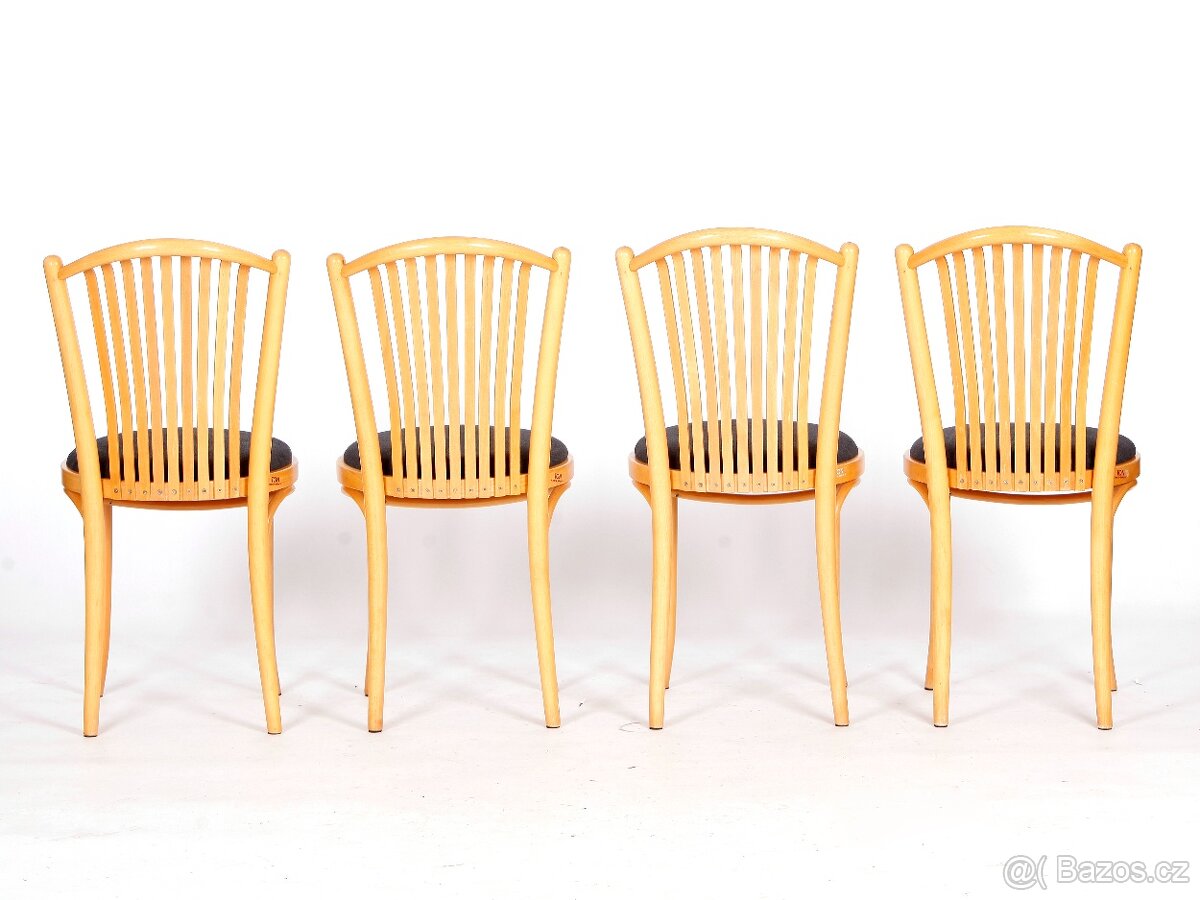 Jídelní židle TON, 6x zachovalé přečalouněné židle. - 9