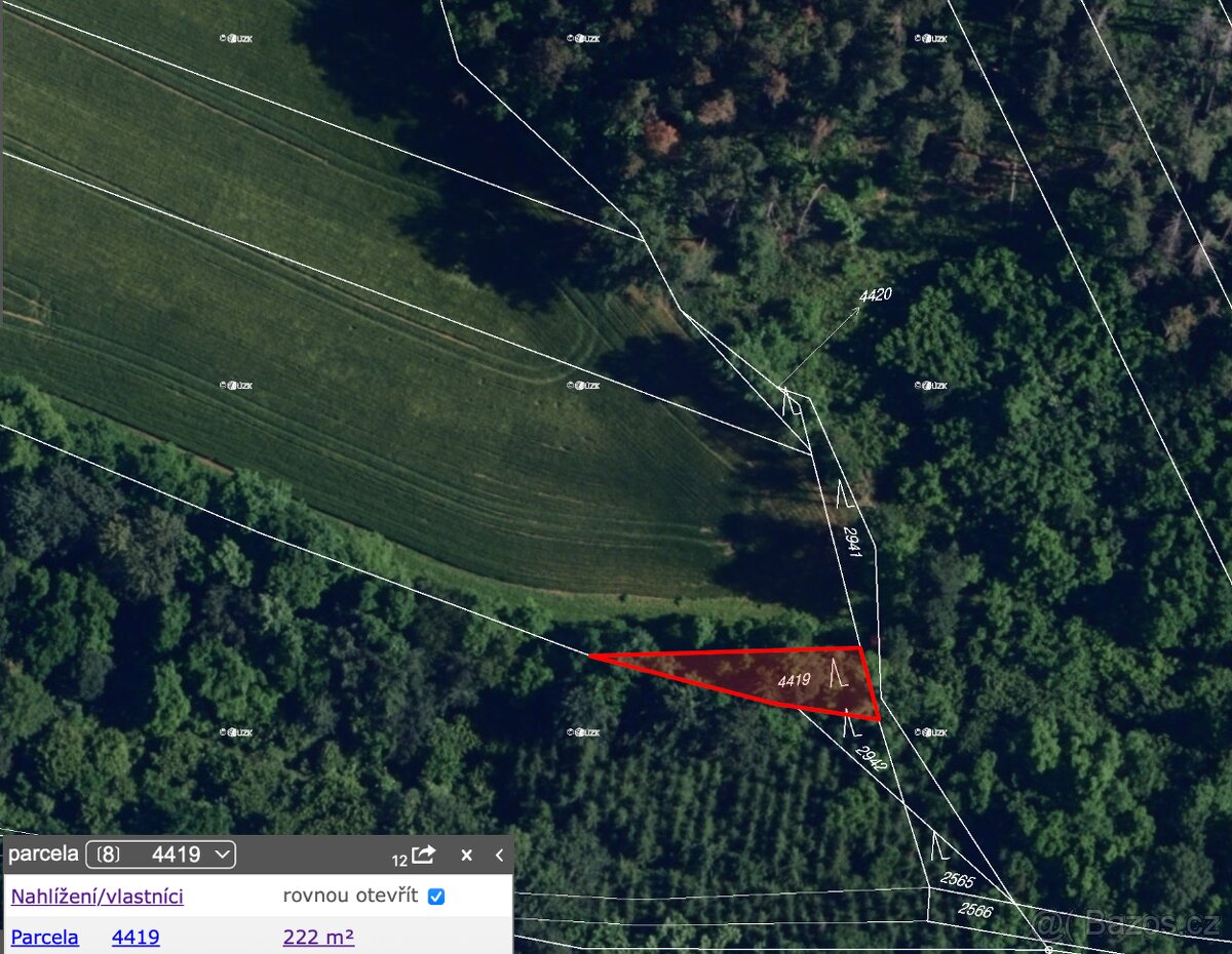 Prodej lesa v k.ú. Malhostovice - Tišnov - 9