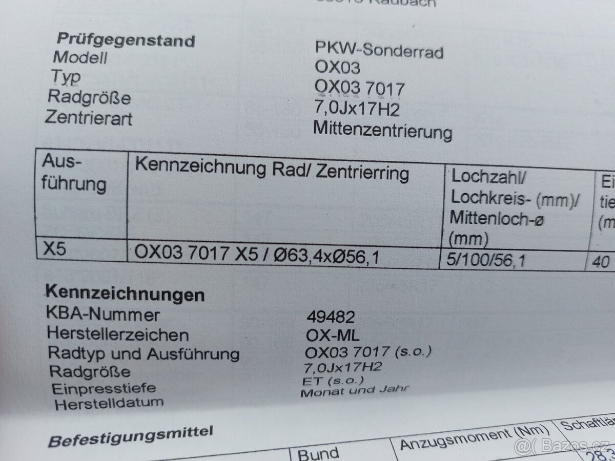 Alu kola 17" 5x100 - 9