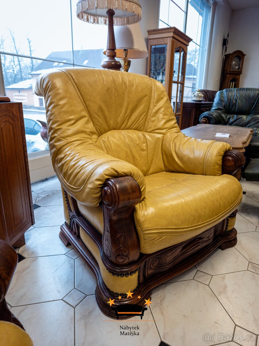 Sedací kožená souprava 3+1+1 - 9