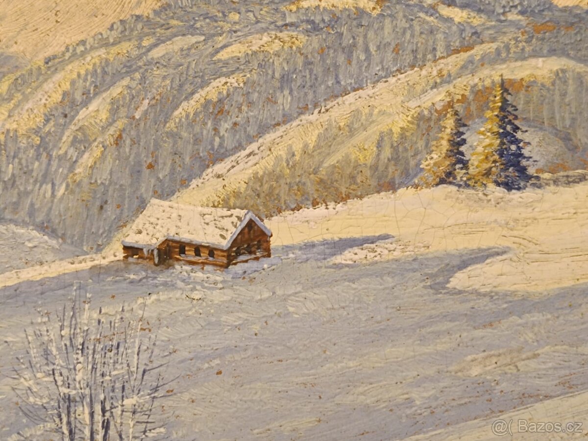 Obraz Sněžka, A. Esche, olej 30x37 - 9