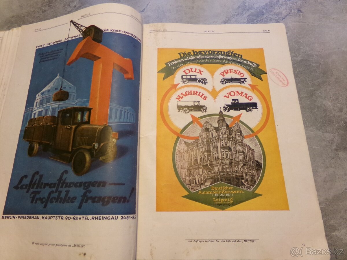 Starý reklamní automoto katalog Motor z roku 1925 - 9
