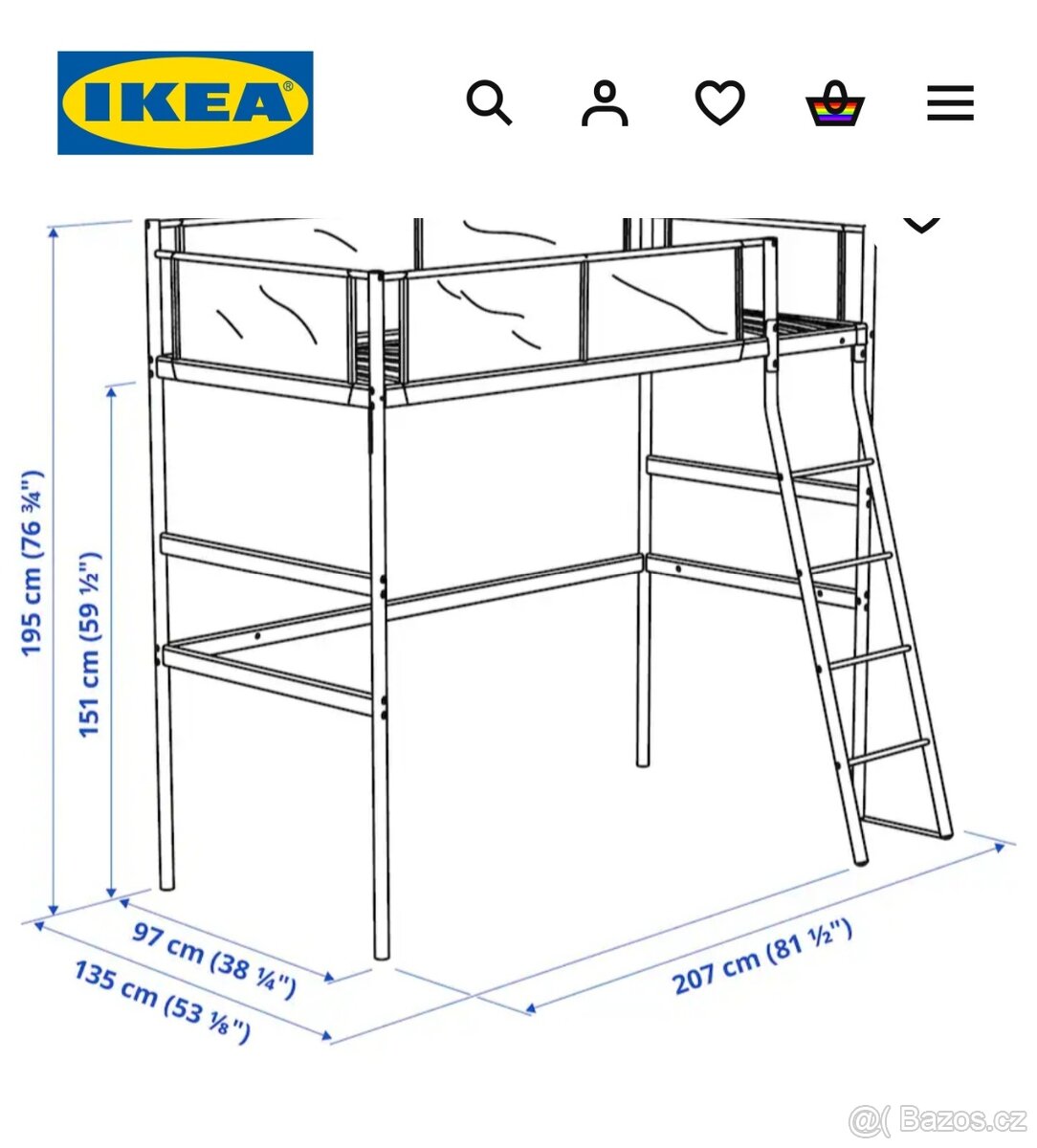 patrová postel IKEA s matracem - 9