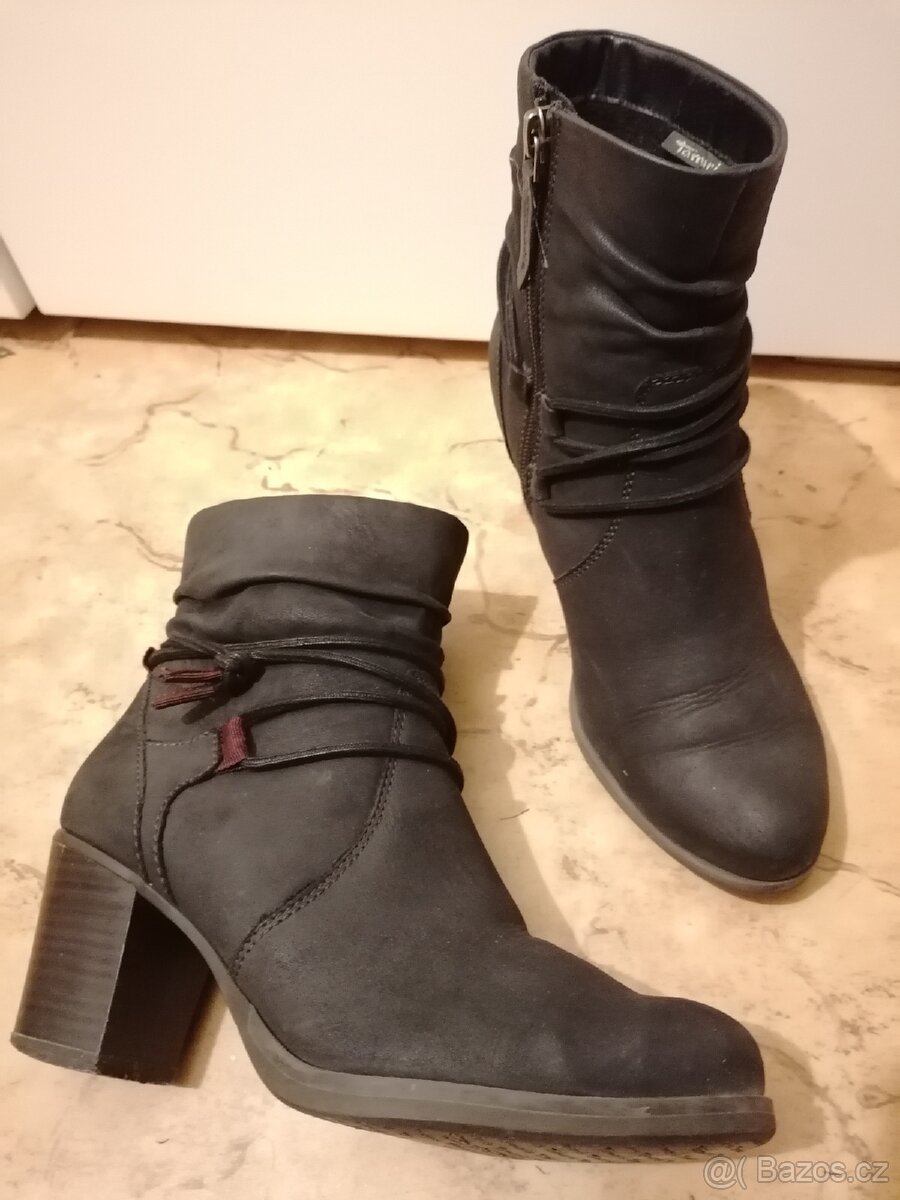 Kožené kotníkové kozačky zn. : Tamaris - 9