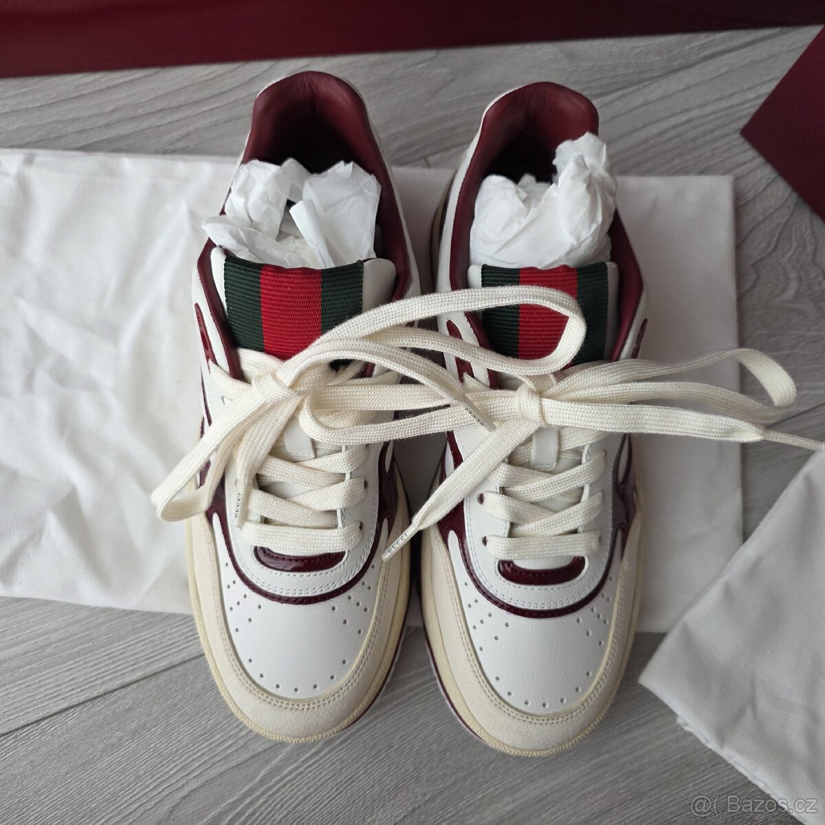 Gucci re-web white red trainers - 9