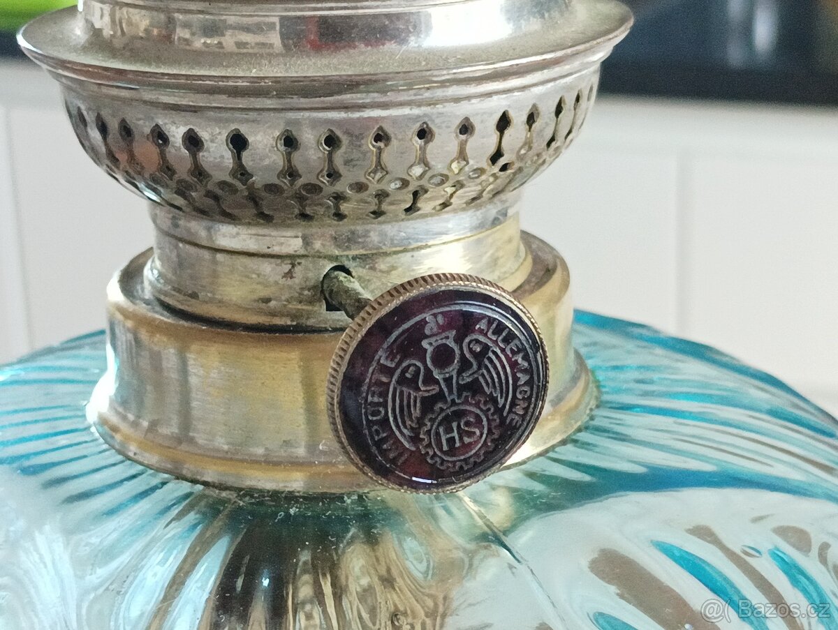 SECESE/ART NOUVEAU STAROŽITNÁ PETROLEJKA HASAG, FRANCIE 1900 - 9