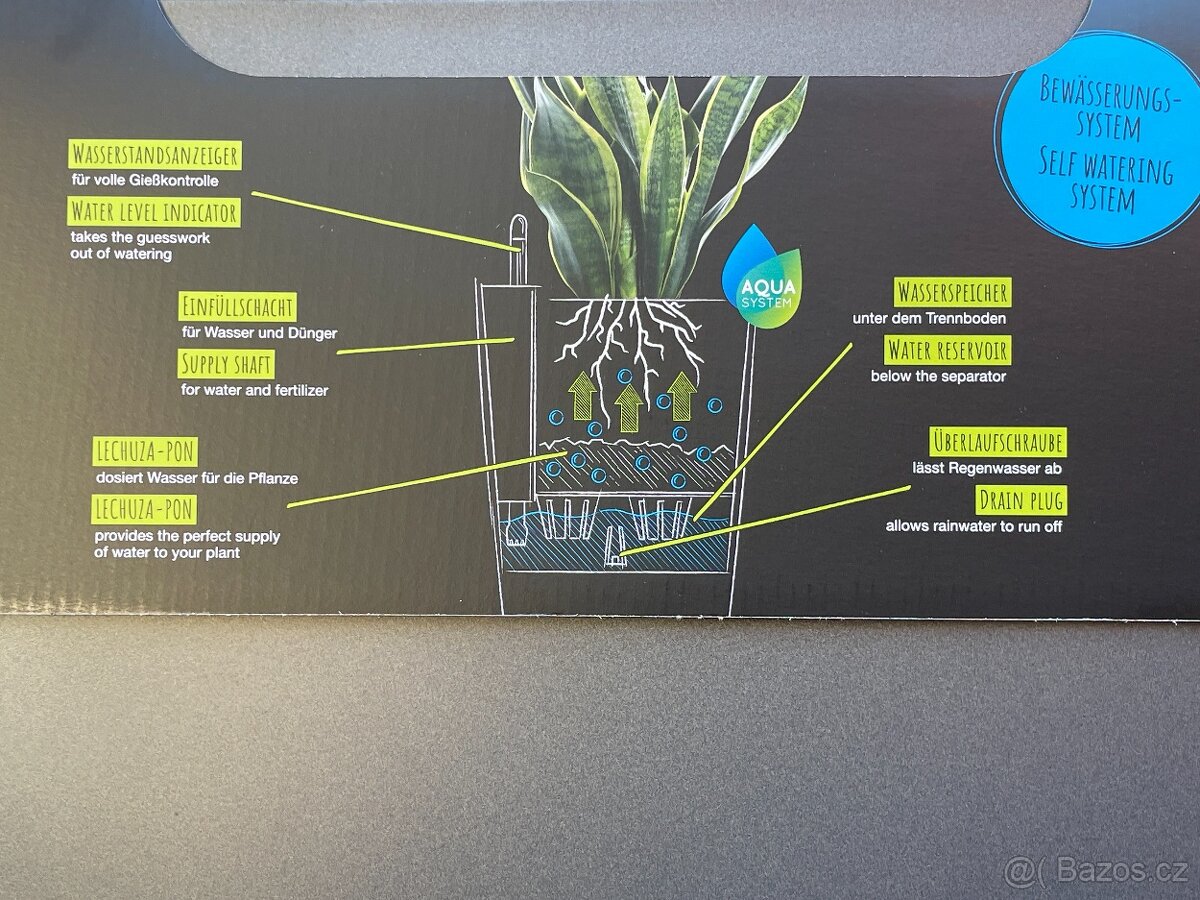Lechuza Cubico Alto 40 Samozavlažovací květináč - 9