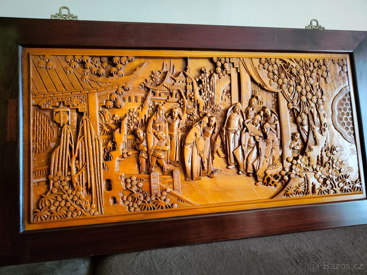 2 Krásne Čínske drevené obrazy - 9