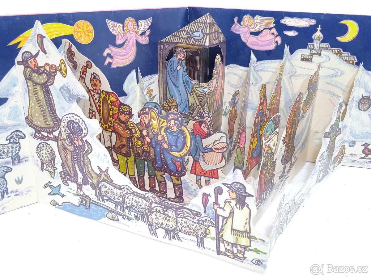 Retro velký vánoční betlém 3D - ČSSR - 9