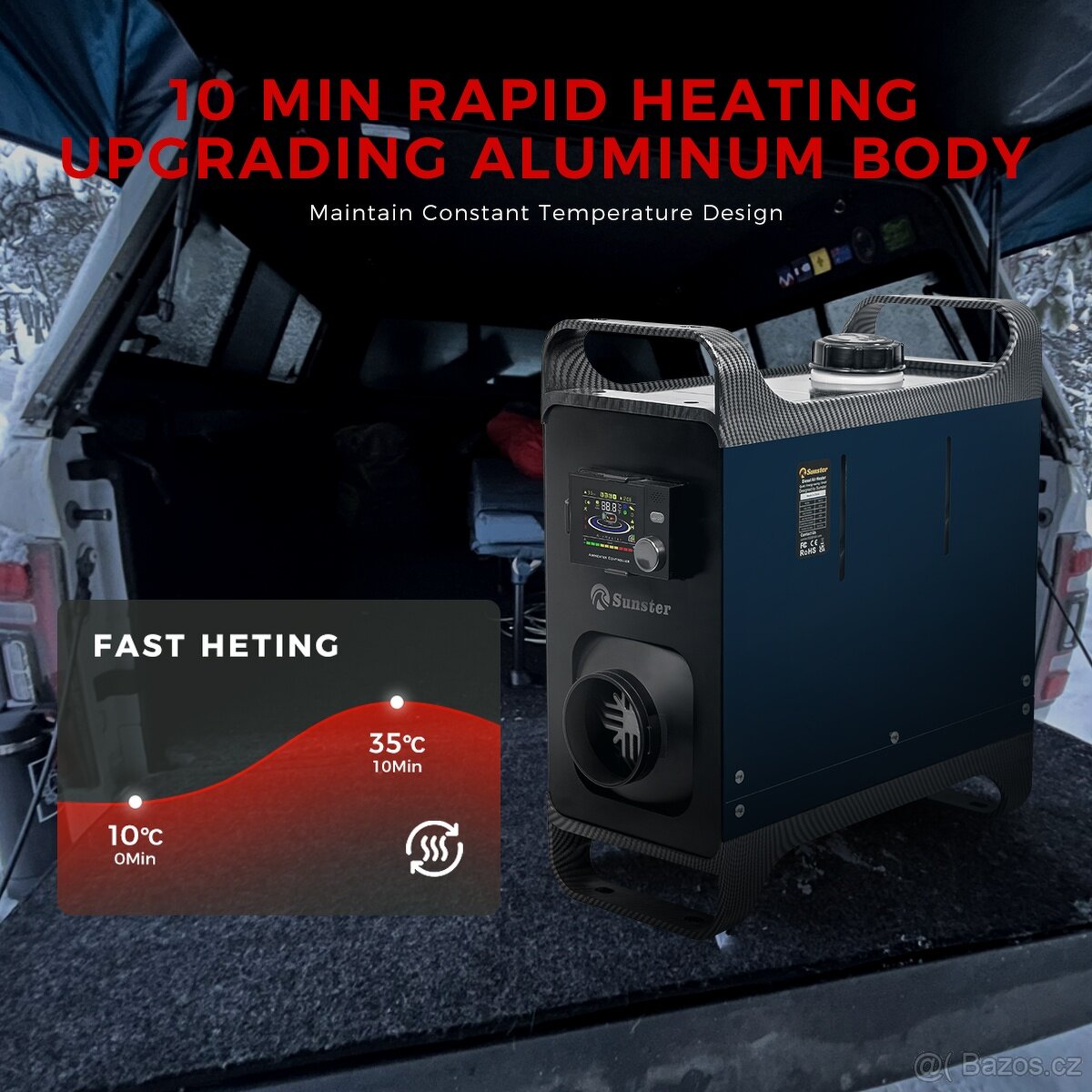 Naftové topení 8kW, 12-24-230V, auto START/STOP, bluetooth - 9