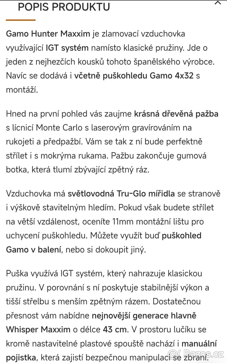 Prodám vzduchovku Gamo - 9