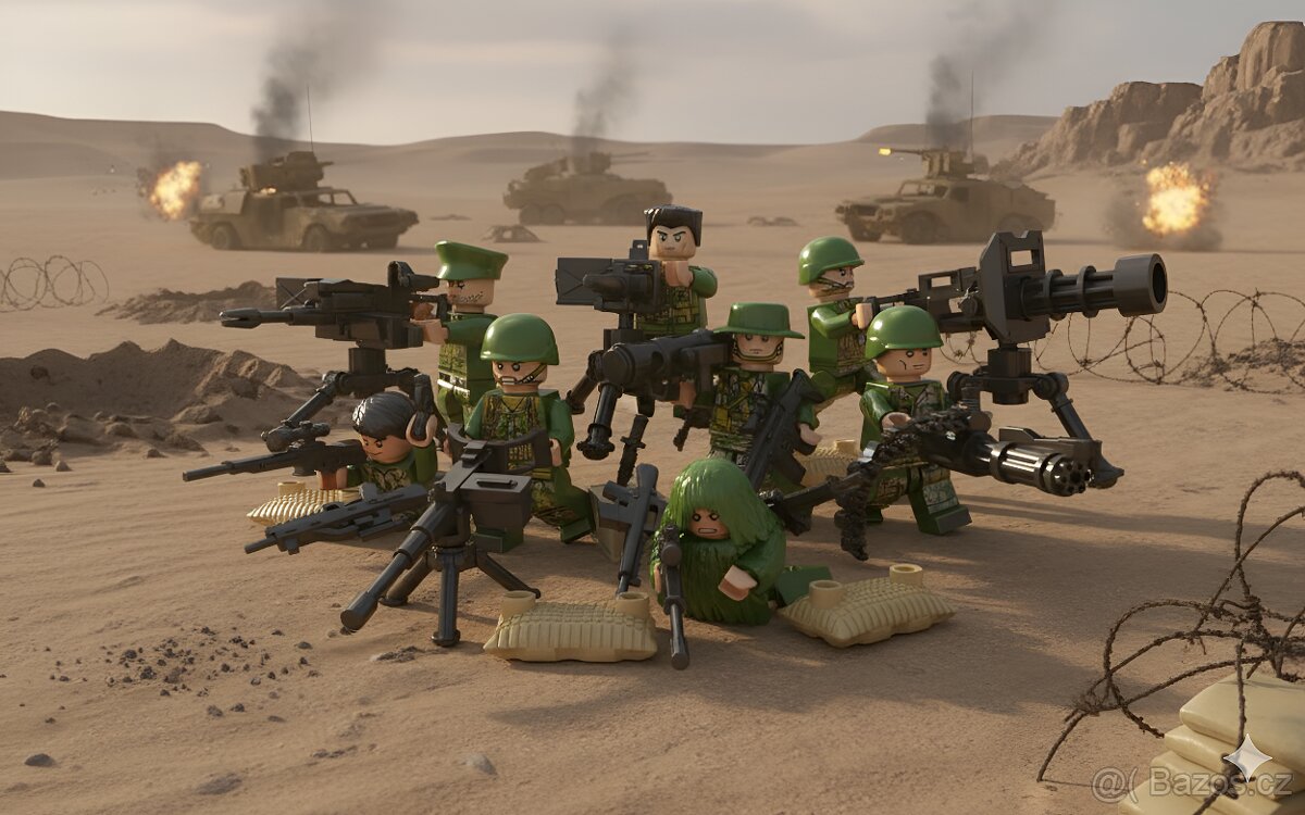Rôzne sety vojakov 7 + doplnky - typ lego - nové - 9
