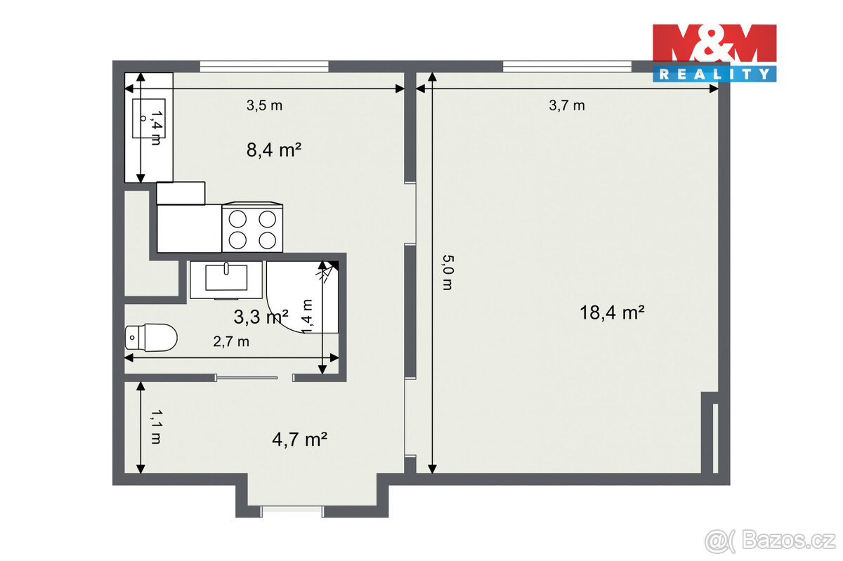 Prodej bytu 1+1, 36 m², Habartov, ul. Gagarinova - 9