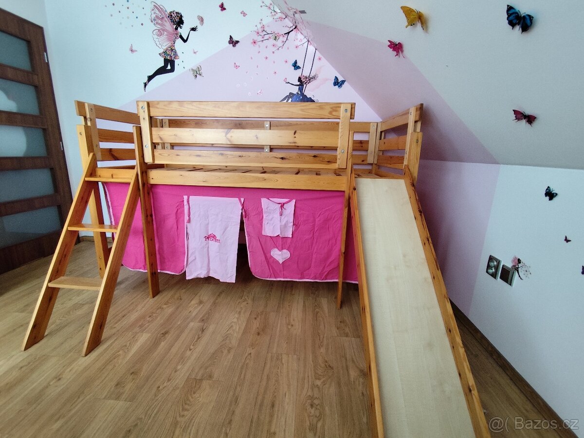 Vyvýšená postel se skluzavkou - 9