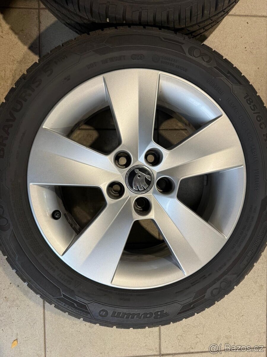 Alu kola Škoda MATONE R15 5x100 ET38 + Letní pneu 185/60 R15 - 9